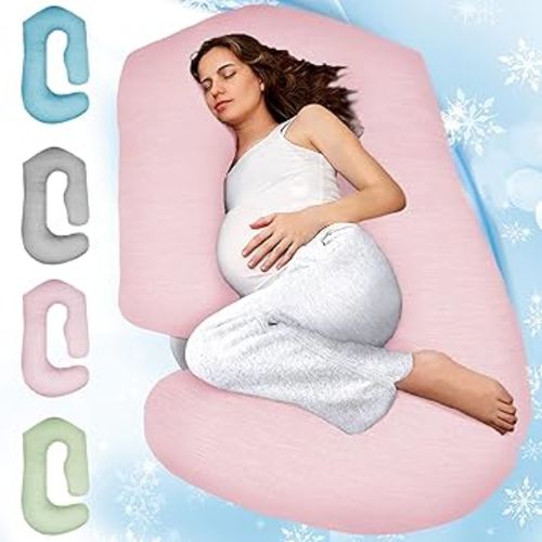 PILLANI Pregnancy Pillows for Sleeping - V C U Shaped Full Body Pillow with Removable Cover, 57inch Cooling Maternity Pillow for Pregnant Women, Support for Back Belly Legs Hip - Pregnancy Must Haves