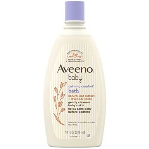 Aveeno Baby Calming Comfort Bath with Relaxing Lavender & Vanilla Scents, Hypoallergenic & Tear-Free Formula, Paraben- & Phthalate-Free, 18 Fl Oz (Pack of 1)