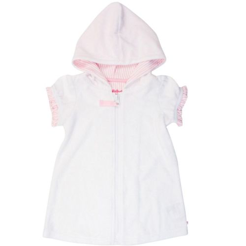 Rufflebutts Girls Terry Full-zip Cover Up - White, 12-18m