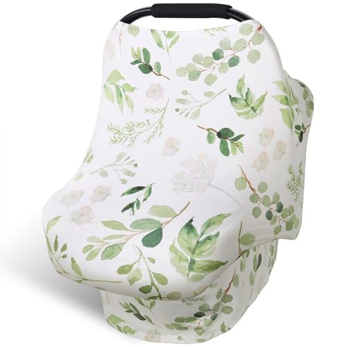 Car Seat & Nursing Cover - Green Leaf