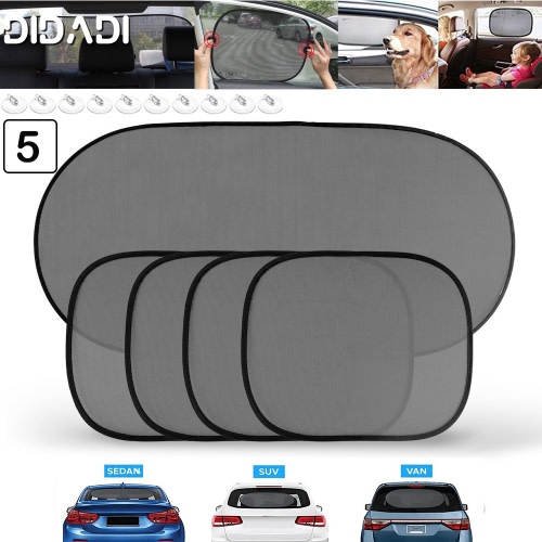 Car Window Shades for Baby, DIDADI 4 * Cling Sunshade for Side Windows & 1 * Rear Windshield Cover Mesh Screen ,Blocks Sun, Protect Your Kids and Pets, Sunscreen and Shield for Most of Vehicle