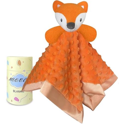 Loveys for Babies, Soft Baby Security Blanket Lovies for Babies, Stuffed Animals Blankie for Newborn Infant with Baby Snuggle Toy, Boys Gilrs Gifts Fox Security Blanket 16 Inch