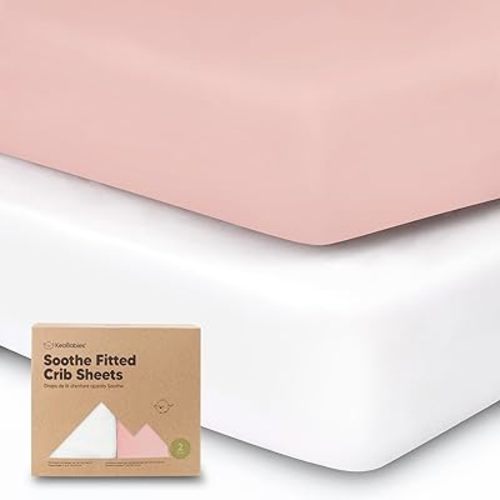 KeaBabies 2-Pack Organic Crib Sheets for Boys, Girls - Fitted Crib Mattress Sheet Neutral, Breathable Jersey Cotton Cover for Baby Bed, Toddler Mattress, Soft & Cute Prints (Rose)