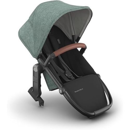 UPPAbaby RumbleSeat V3 Second Lower Seat - Compatible with Vista V2 and Vista V3 - All-Weather Seat + Magnetic Buckle – Adapters Included - Gwen (Green Mélange/Carbon Frame/Saddle Leather)