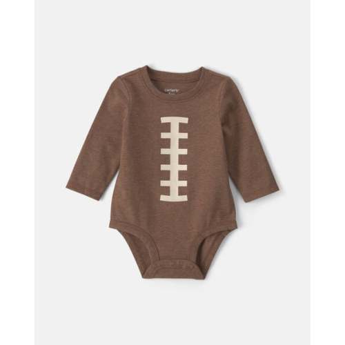 Baby Boy Football Long-Sleeve Graphic Bodysuit - Brown | Carter's