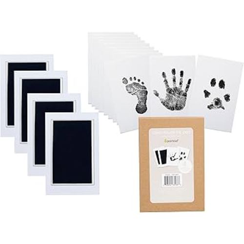 Pearhead 4-Pack Clean-Touch Ink Pad Kit, Mess-Free Inkless Handprint and Footprint Pad with Impression Cards, Suitable for Babies and Pets, Perfect Keepsake for Newborns and Small Animals