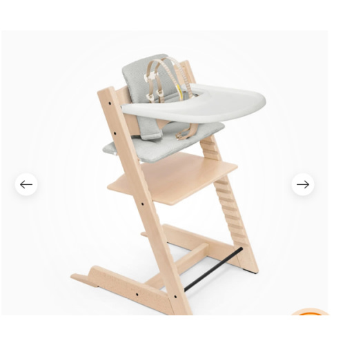Stoke Tripp Trapp Bundle High Chair; Cushion & Tray (Color: Natural + Nordic Gray Cushion)