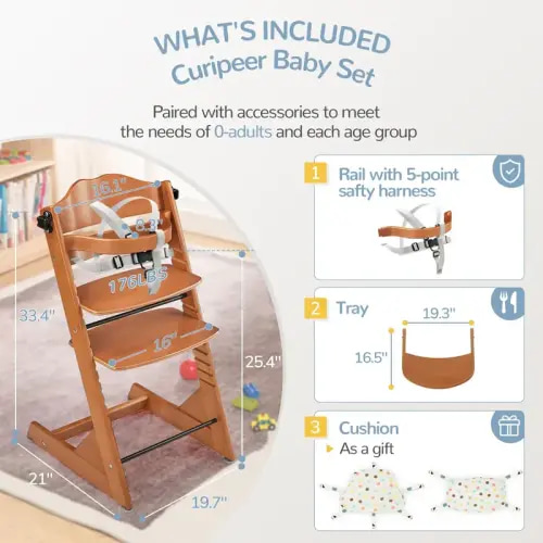 Convertible wooden toddler high chair baby feeding chair - Temu