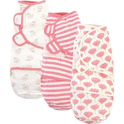 Touched by Nature Unisex Baby Organic Cotton Swaddle Wraps, Tulip, 0-3 Months