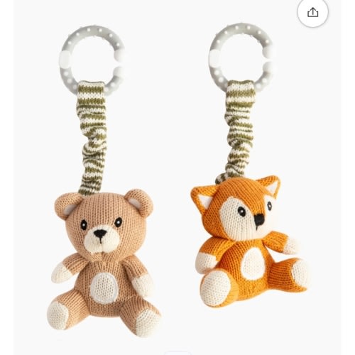 2 Pack Stroller Toys - Bear & Fox