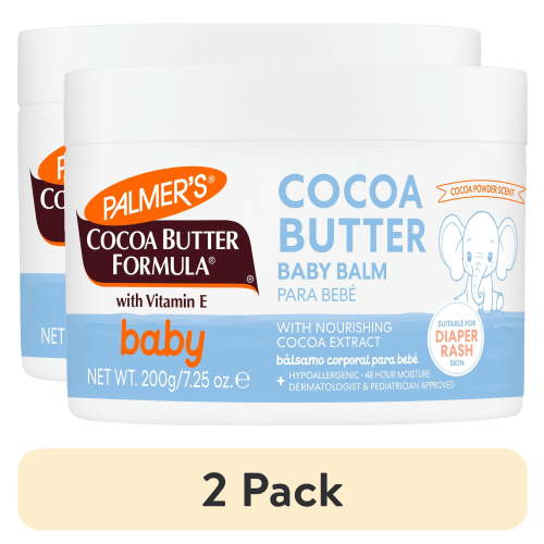 (2 pack) Palmer's Cocoa Butter Formula Hydrating Baby Balm, 7.25 oz, Nourish Dry Skin, Eczema, Cradle Cap & Diaper Rash