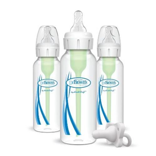 Dr. Brown's 8oz Anti-colic Options+ Narrow Baby Bottle With Level 1 Slow Flow Nipple & Happypaci Pacifier - 0m+
