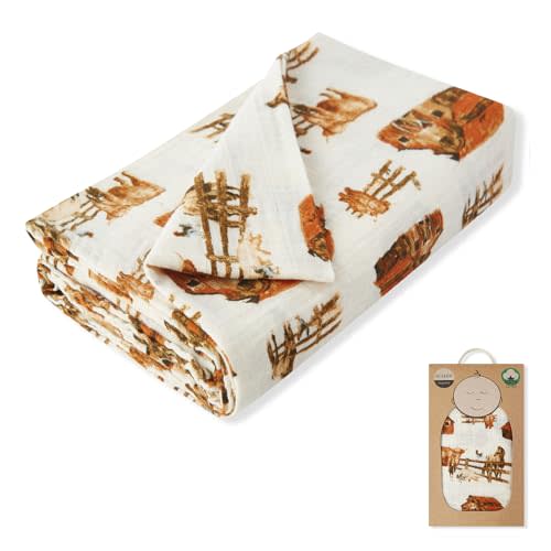 Milkbarn Cozy Wrap Swaddle Blankets - Organic Cotton Baby Receiving Blankets Gentle for Unisex Newborn Infant, Ideal for Toddler Registry, Homestead