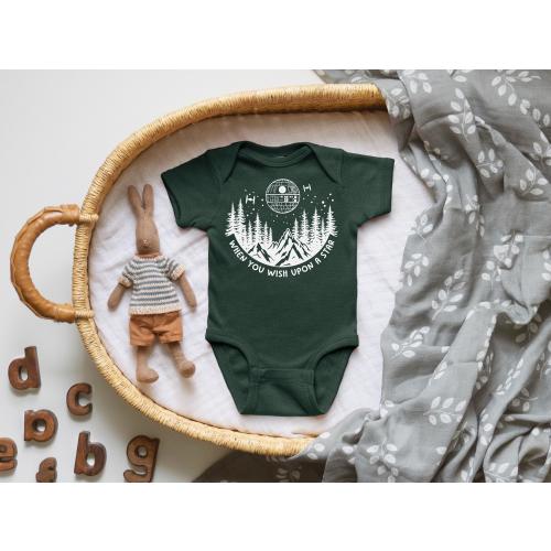 Wish Upon a Death Star Baby Onesie Nerdy Baby Shower Nerdy Baby Bookish Gift