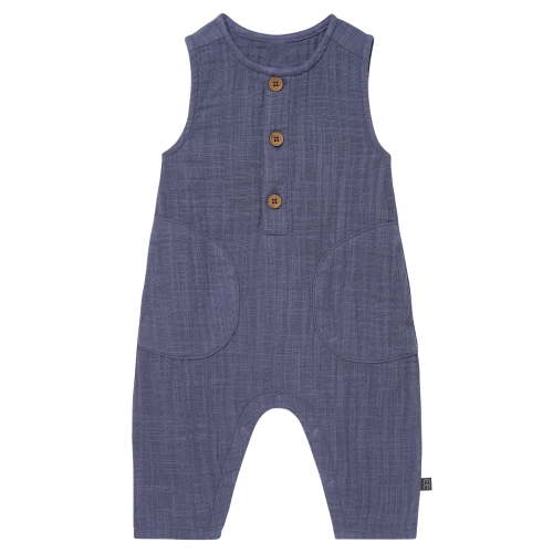 Modern Moments by Gerber Baby Boy Sleeveless Henley Romper, Sizes 0/3 Months - 24 Months