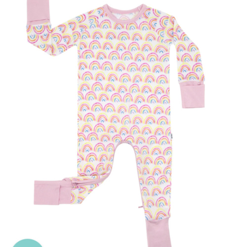Pastel Rainbows Crescent Zippy - Little Sleepies