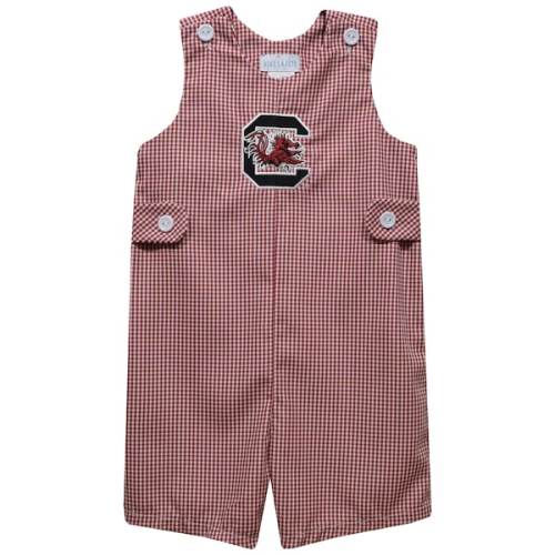 South Carolina Gamecocks Vive La Fete Infant Gingham Jon Jon Romper - Garnet