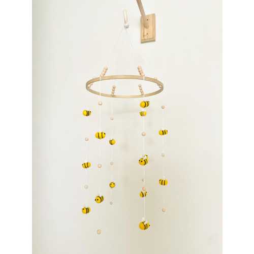 Bee Baby Mobile, Bumblebee Baby Mobile, Bee Nursery Decor, Gender Neutral Baby Mobile, Felt Bees Baby Mobile, Yellow Nursery, Bear Nursery