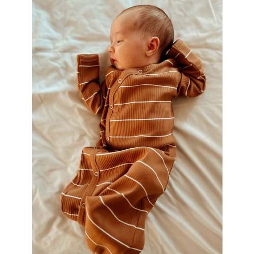 Saddle Stripe / Organic Ribbed Gown