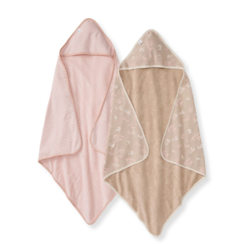 Whimsical Floral Organic Knit Terry Towels Set of 2