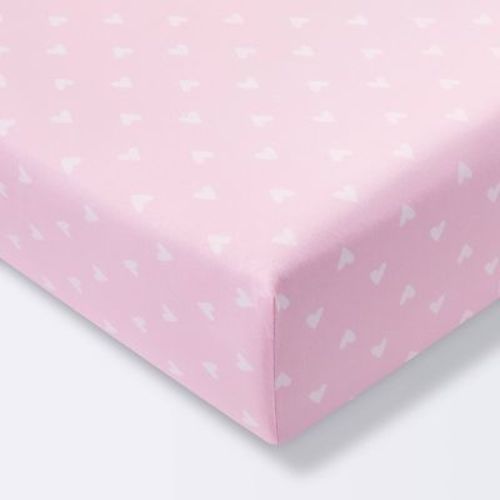 Fitted Crib Sheet Hearts - Cloud Island™ Pink