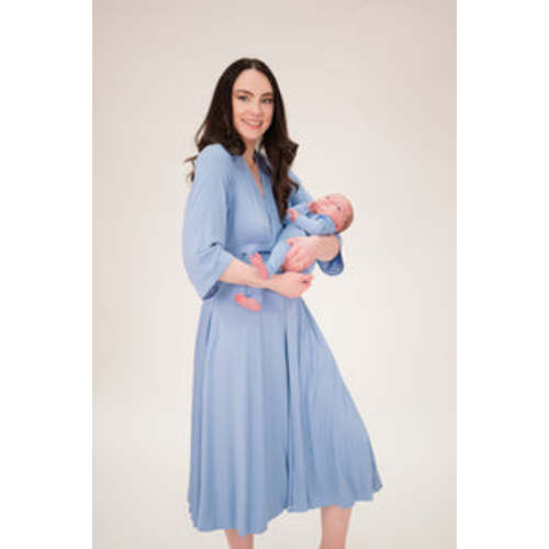 Lila Labor & Postpartum Gown in Periwinkle Blue