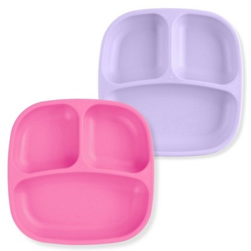 Re-Play 2pc Recycled Divided Plates Lavender and Pink