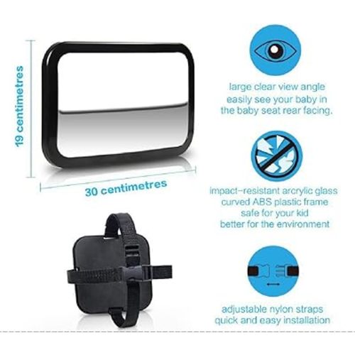 Shynerk Baby Car Mirror, Rear Facing Car Seat Mirror Safety for Infant Newborn, Baby Mirror with Wide Rearview & 360° Rotation, Shatterproof & Easy Assembled Crash Tested