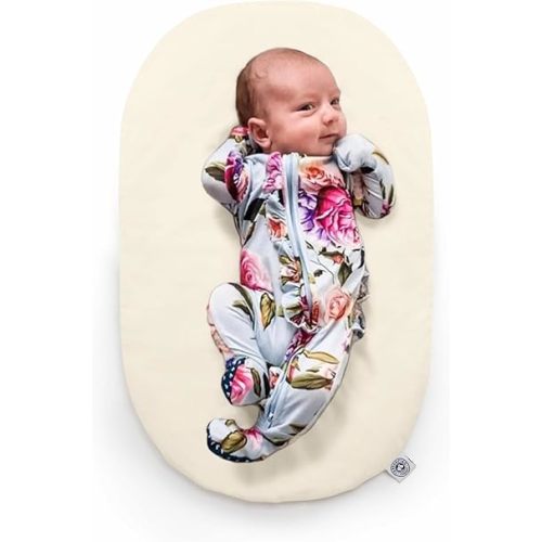 Montessori Baby Pillow by The Topponcino Company Exclusive Natural Color | Newborn Support Cushion for Tummy Time, Holding & Feeding | 24 x 16 in