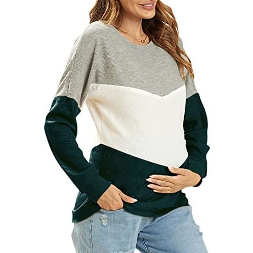 IFFEI Women's Maternity Nursing Tops Breastfeeding Tank Shirt Long Sleeve Nursing Clothes