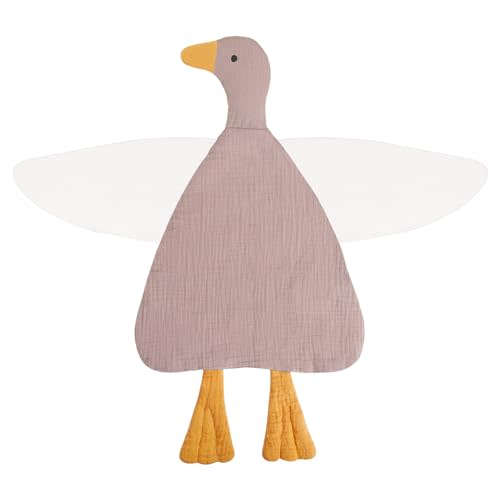 Wimist Baby Toys Lovey Blanket Soft Duck Toys for Newborn Essentials 0-6 Months, Sensory Stuffed Animal Security Blanket for Boys and Girls (Duck-Vintage Taupe)