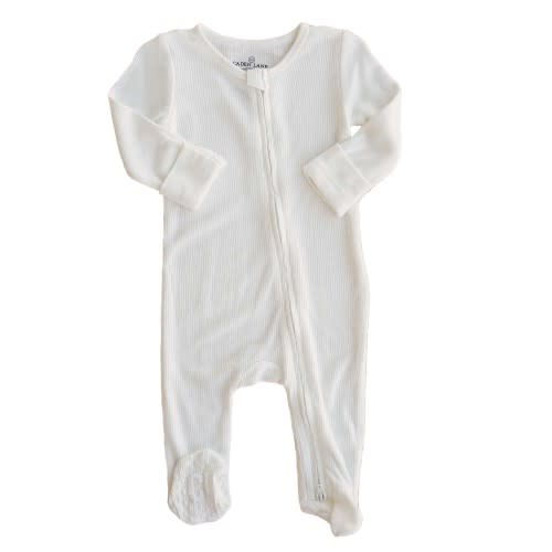 All Bamboo Waffle Zipper Footies