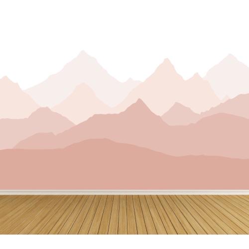 Mountain Wall Mural / Wall Decal / Ombre Boho Wall Decal Mountain Mural / Nursery Wall Art