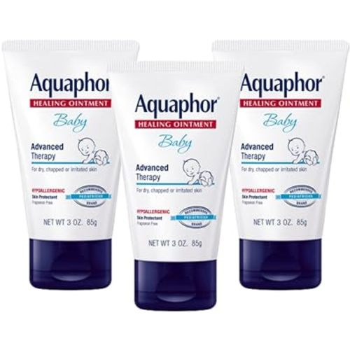 Aquaphor Baby Healing Ointment, Advanced Therapy for Chapped Cheeks and Diaper Rash, 3 Ounce (Pack of 3)