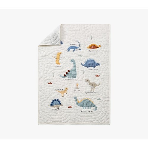 Embroidered Dino Toddler Quilt | Pottery Barn Kids
