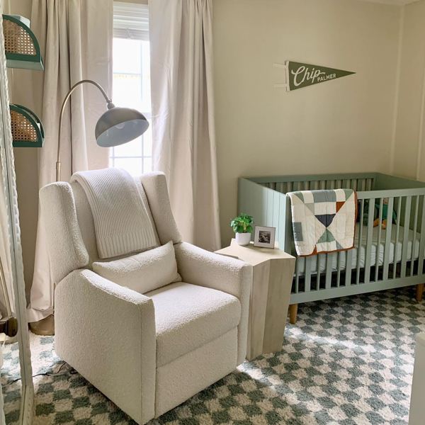 Babyletto Kiwi Cream Electronic Swivel Glider Power Recliner Nursery Chair