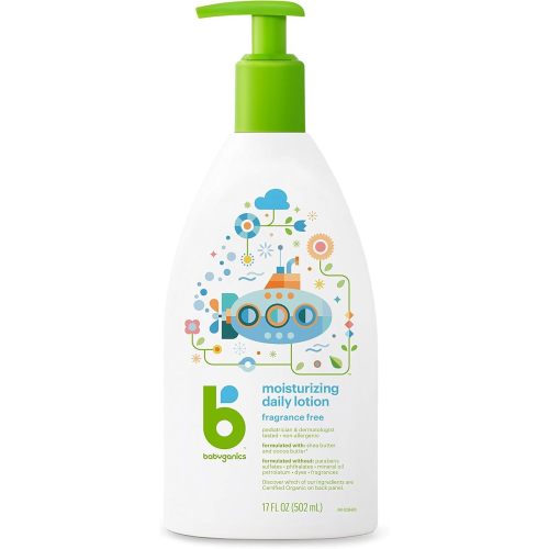 Babyganics Daily Lotion, Fragrance Free, 17oz, Non-Allergenic, Packaging May Vary