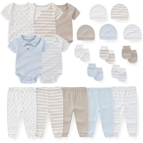 JELYLOVE Unisex Baby Boy Girl Bodysuits Sets 20 Pack Cotton Casual New Born Clothes Comfort Infant Outfit Essentials