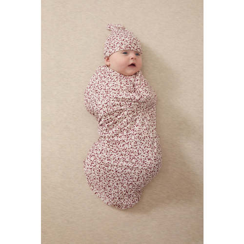 Cherry Swaddle + Hat Set