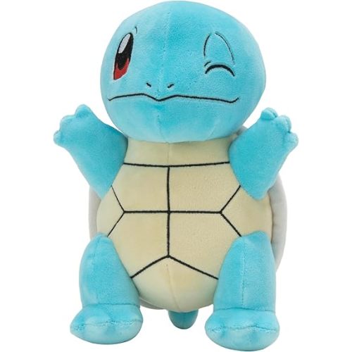 Pokemon Squirtle 8" Plush Toy - Quality Soft Stuffed Animal Figure - Gift for Kids, Boys, Girls - 2+