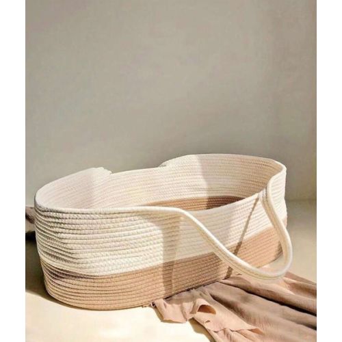 1pc Portable Foldable Woven Baby Basket, Holiday Gift, Nursery Storage Bin