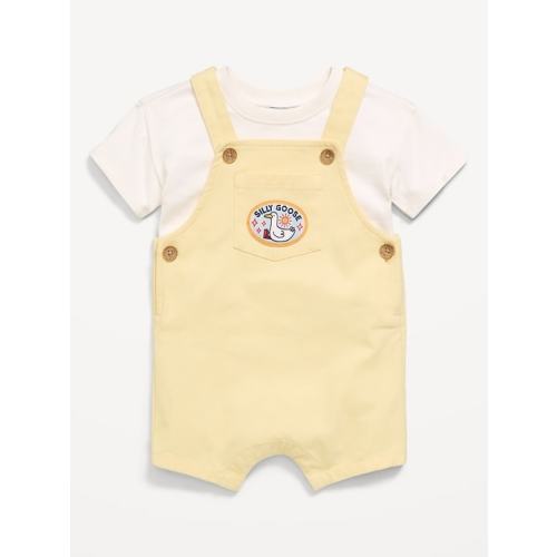 Short-Sleeve T-Shirt and Shortalls Set for Baby