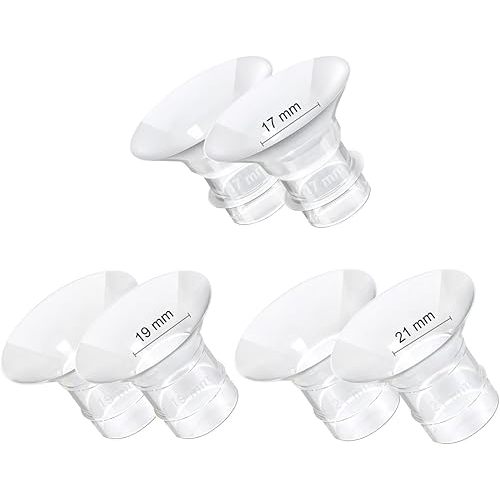 Flange Inserts 17/19/21mm 6PCS Compatible with 24mm Breast Pump Flange/Shield, Momcozy S12 Pro/S9 Pro/S12/S9, TSRETE/MomMed/Kmaier Breast Pump Replacement Parts/Accessories