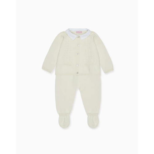 Ivory Marlo Cotton Baby Knitted Set | La Coqueta Kids