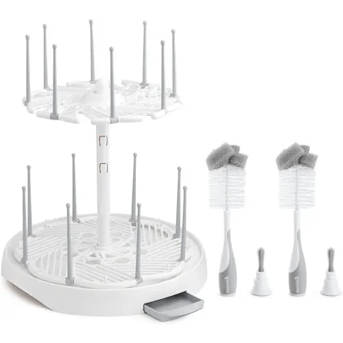 Munchkin® High Capacity Drying Rack and 2pk Sponge™ Bottle Brush