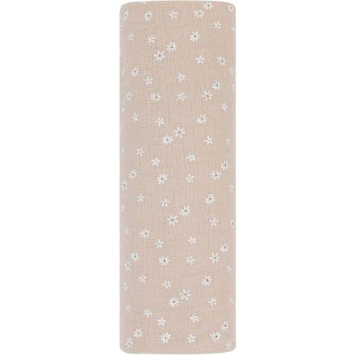 Ely's & Co. Cotton Muslin Swaddle Blanket 1-Pack — 100% Cotton Muslin Extra-Large Swaddle Blankets (47” x 47”) Printed (Pink Ditsy Flower)