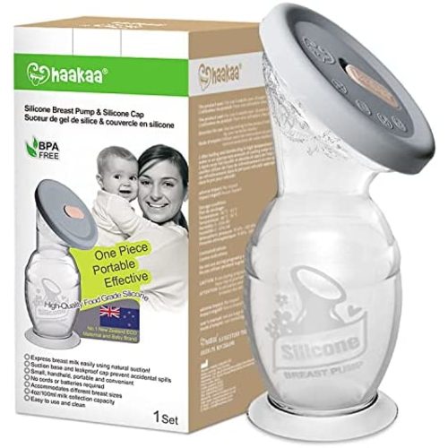 haakaa Manual Breast Pump with Base 4oz/100ml+Lid