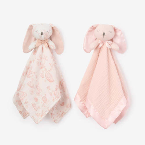 Pink "Sleepy Pals" Organic Security Blanket Set PINK