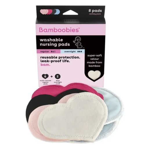 Bamboobies Multi-pack Washable Pads for Breastfeeding | 4 Pair Pack