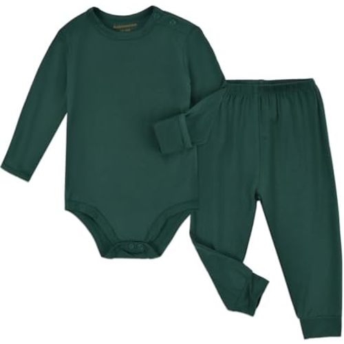0-3M Aablexema Baby Bodysuit and Pant Set Rayon - Unisex Infant Long Sleeve Bodysuit & Pant Clothes Set